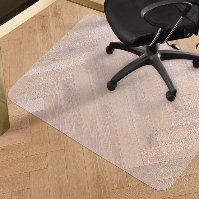 Marlow Transparent and Yellow Non-Slip PVC Office Chair Mat, W: 120 cm, D: 90 cm