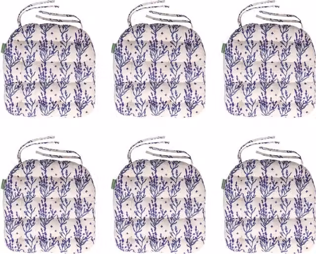 Gardenista Tufted Outdoor Garden Chair Cushion Seat Pad in Purple, Set of 6