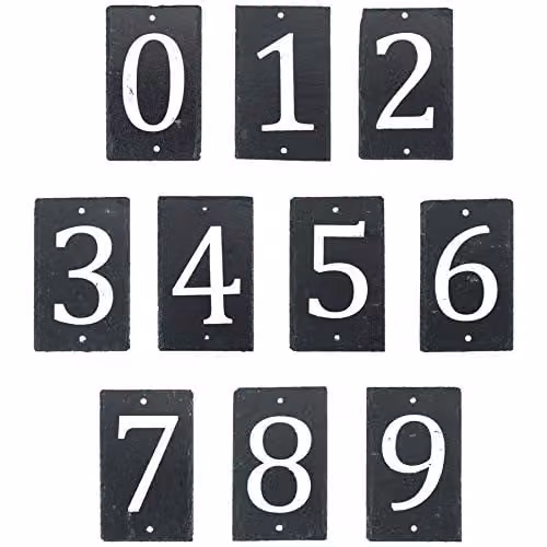 Nicola Spring Rustic Natural Solid Slate House Number 4 Plaque in Grey, W/H: 9 x 14.5 cm – 3