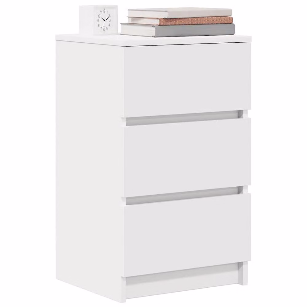 Berkfield Home Durable Bedside Cabinet with 3 Drawers, White, W/D/H: 39 x 35 x 65 cm – 2