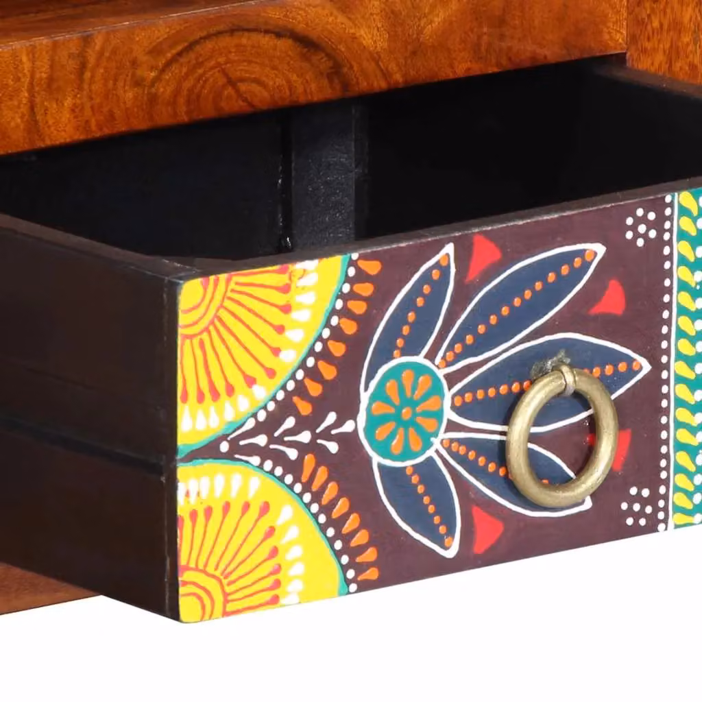 Berkfield Home Wall-mounted Multicolour Acacia Wood TV Cabinet W: 90 cm, D: 30 cm, H: 30 cm – 5
