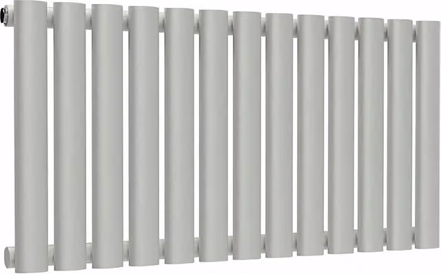 Lux Heat Oval Horizontal Steel Radiator in Grey, W: 78 cm, H: 40 cm