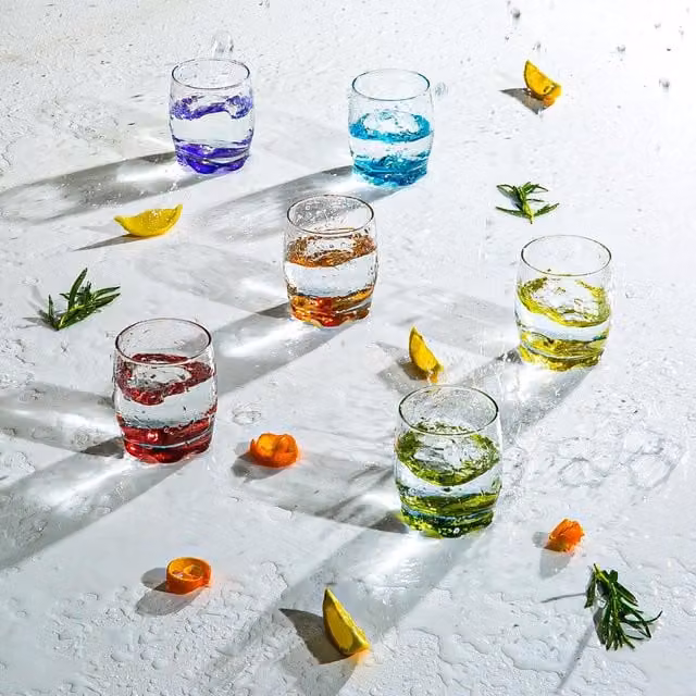 LAV Adora Multicolour Tumbler Glasses, 290ml, Pack of 6