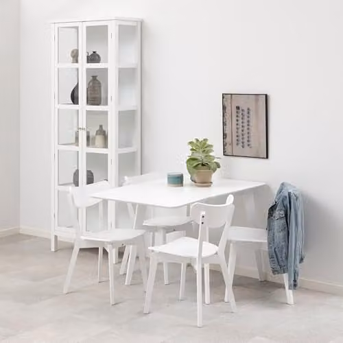 Furniture To Go Roxby Square Dining Table and 4 Dining Chairs in White