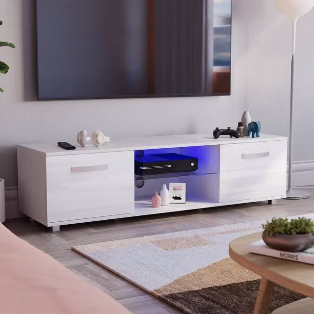 HD Designs Vida Designs Cosmo 2 Door LED TV Unit, White, Width: 140 cm – 1