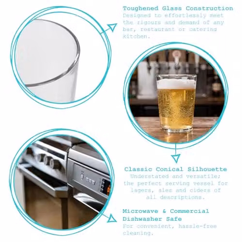 Argon Tableware Islington Beer Glasses, Pack of 24, 568ml, Transparent – 3