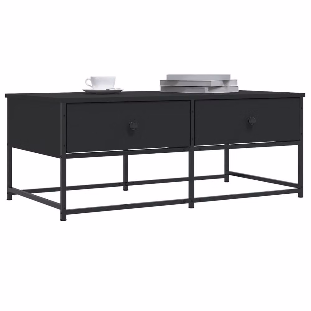 Berkfield Home Black Rectangular Coffee Table in Composite Wood, W: 100 cm, D: 51 cm, H: 40 cm – 3