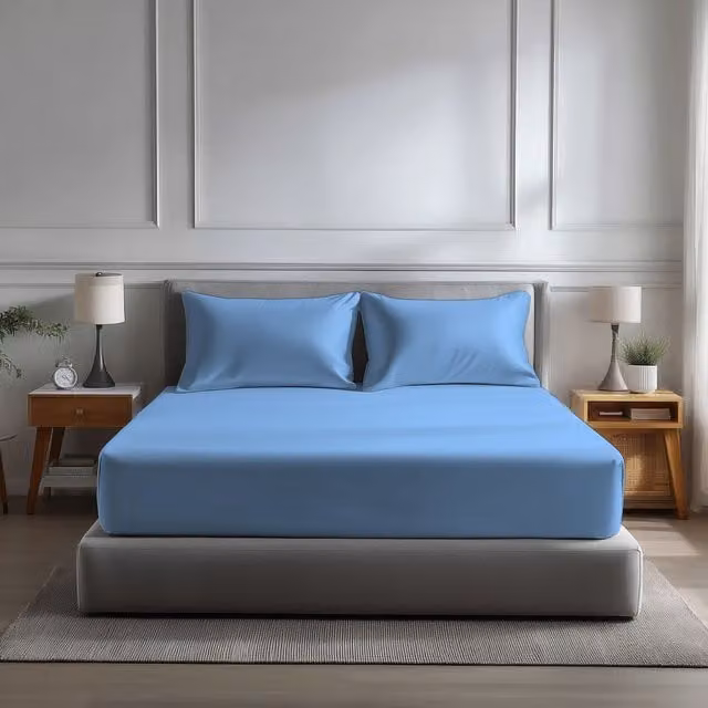 Snug City Single Microfibre Extra Deep Fitted Sheet, Light Blue, W/D/H: 90 x 190 x 40 cm