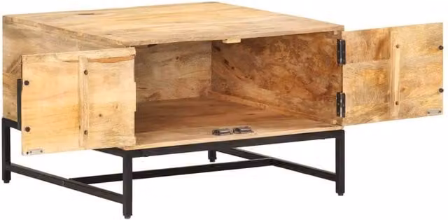 Berkfield Home Beautiful Coffee Table in Brown Solid Mango Wood, W/D/H: 67 x 67 x 45 cm