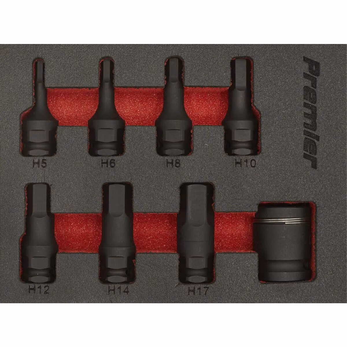 Loops 8 Piece Premium Hex Impact Socket Bit Set in Black and Multicolour, 3/8 inch Sq Drive with Quick Change Adaptor, Made from Chrome Molybdenum Steel – 4