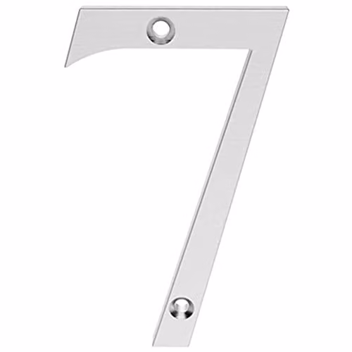 Loops Satin Chrome House Numeral Plaque, Height: 75 mm, Depth: 4 mm