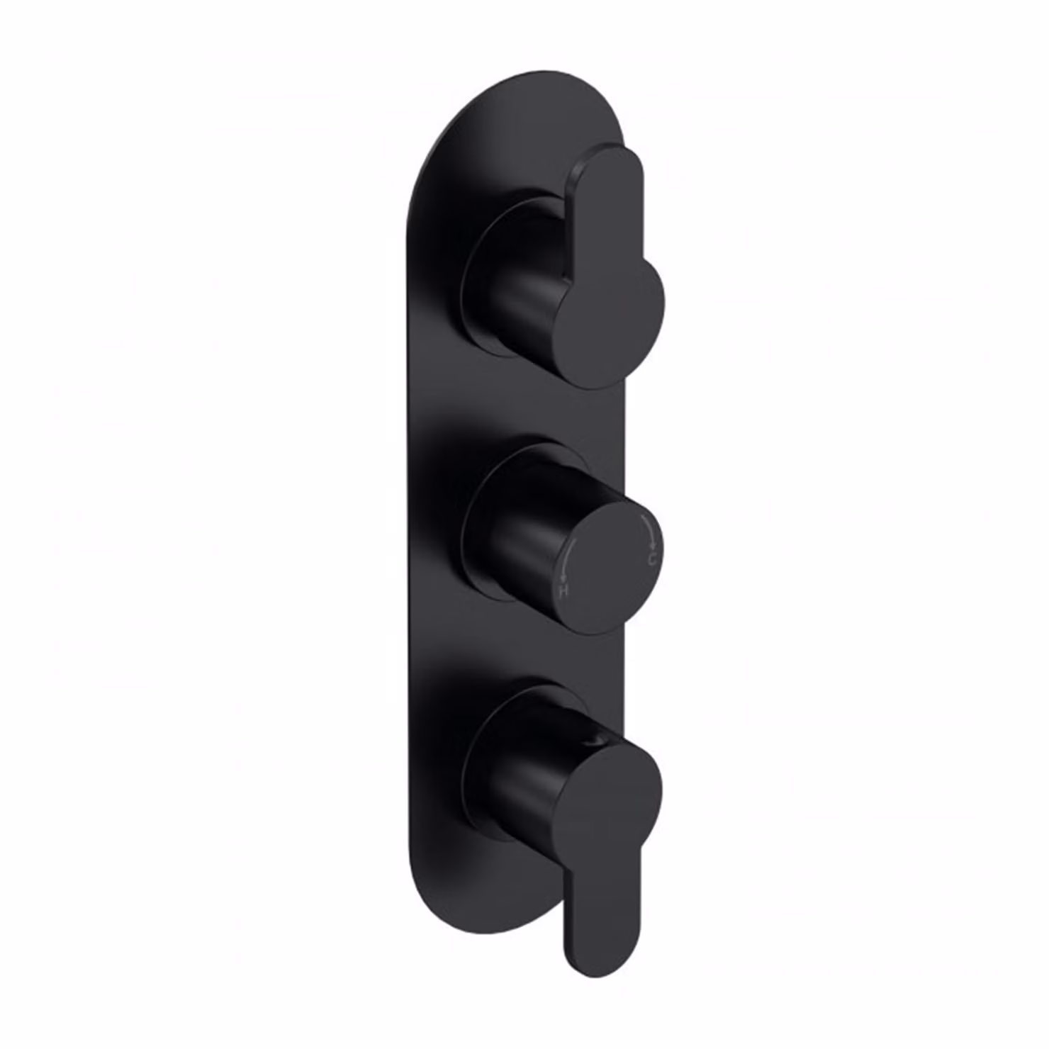 Royal Bathrooms Matt Black Triple Thermostatic Concealed Shower Valve with Diverter and Safety Stop
