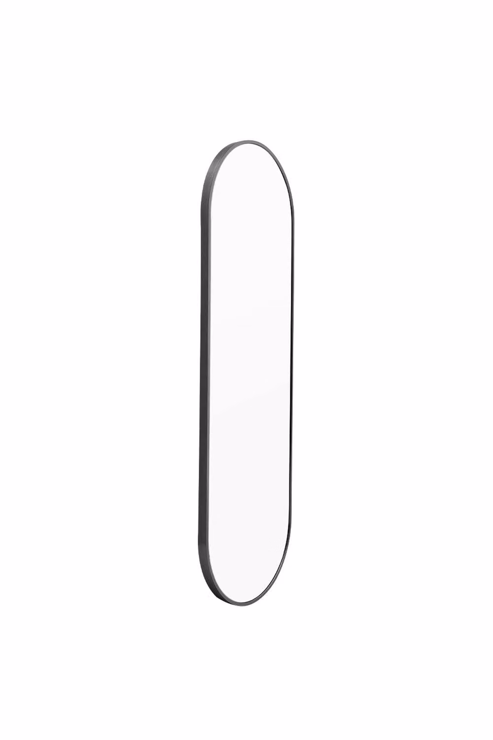 Garden Sanctuary Modern Oval Metal Full Length Wall Mirror, Black, H 150 cm x W 40 cm x D 1 cm – 3