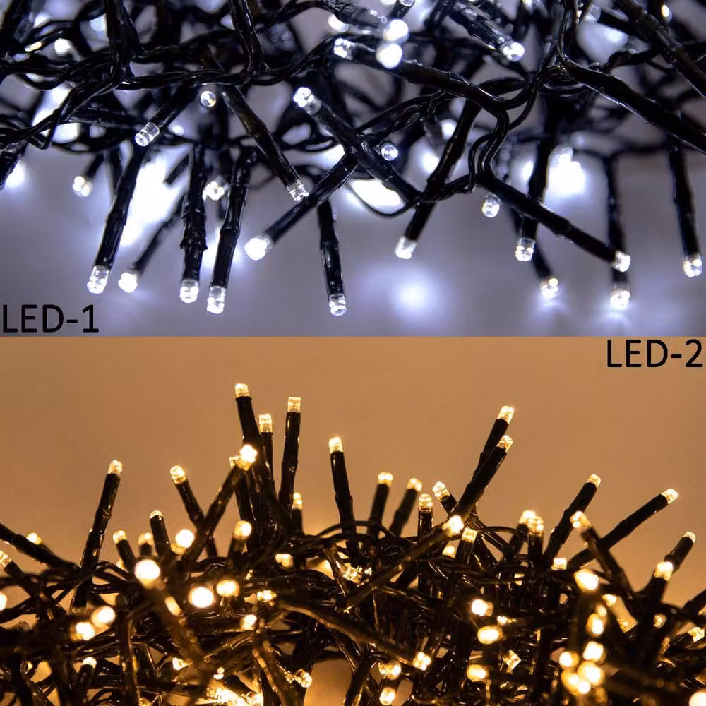 Shatchi 480 LED Christmas Tree Cluster Lights in Yellow with Warm and Cool White CCT and 8 Light Modes – 5