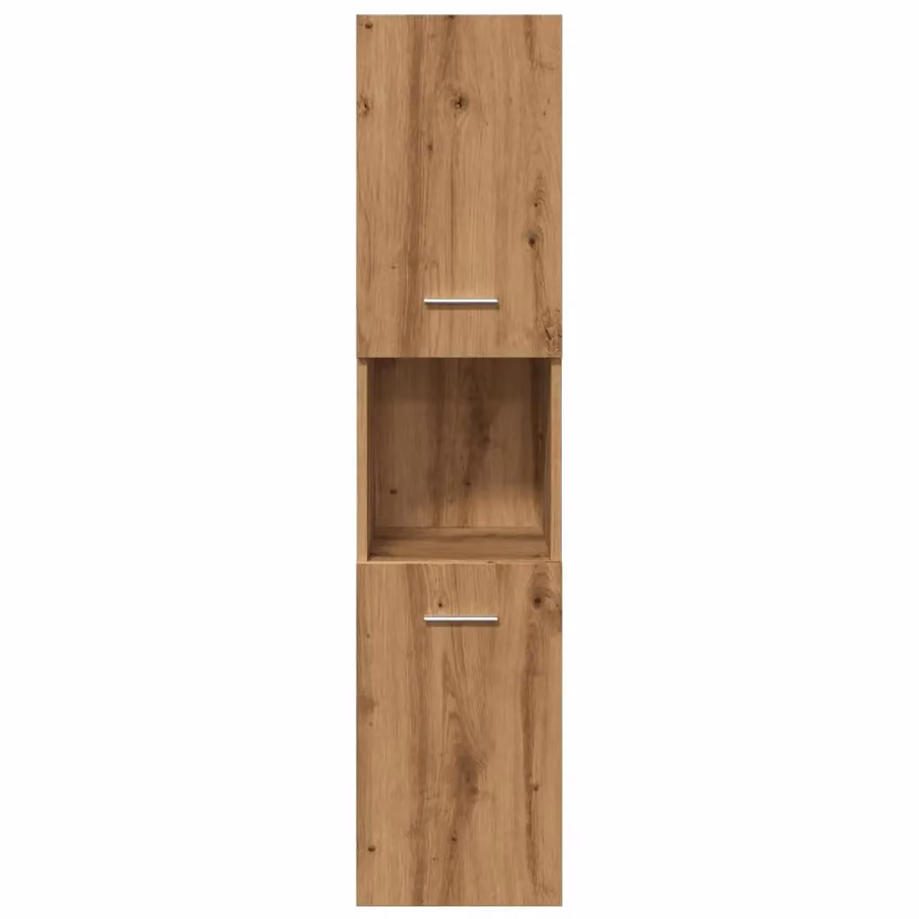 Berkfield Home Artisan Oak Bathroom Hanging Cabinet, Brown, W/D/H: 30 x 30 x 130 cm – 3