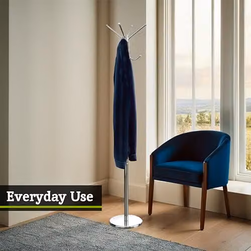 Premier Housewares Modern Silver Metal Floor Standing Coat Stand with 12 Hooks, Height: 178 cm – 4
