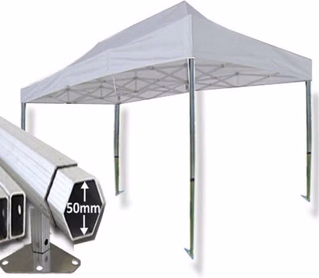 Crocodile Trading Ltd Extreme 50 Instant Pop Up Gazebo, White, W: 4.5 m, D: 3 m, H: 1.9 m