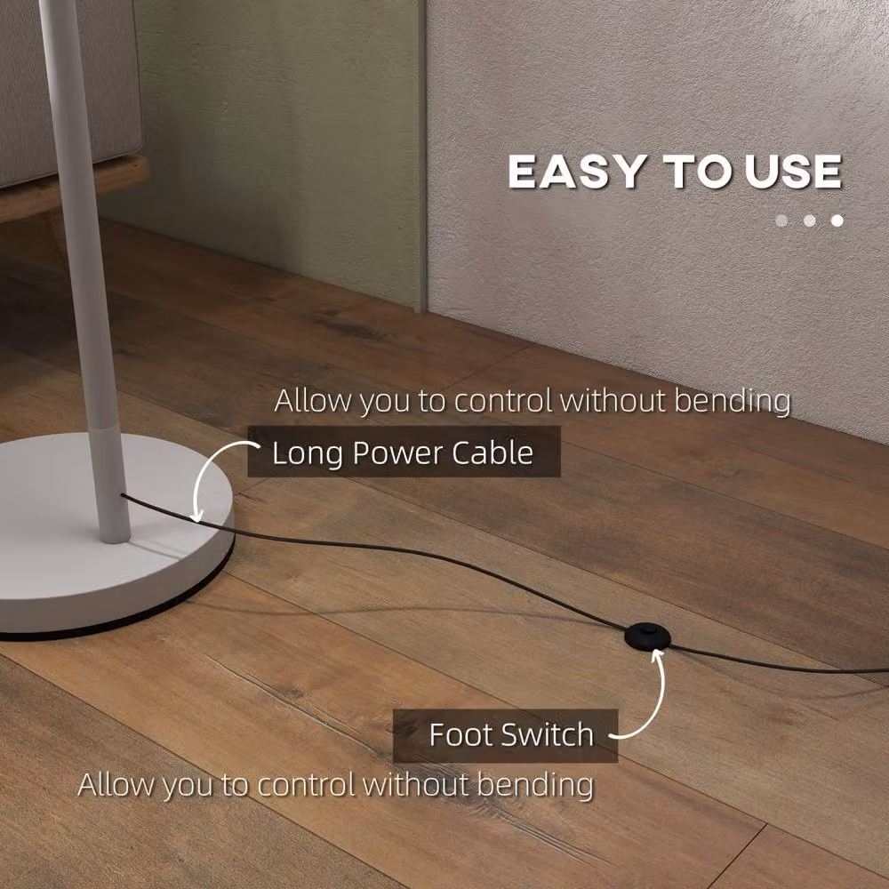 Wyld Haus Moneel Grey Metal Adjustable Floor Lamp with Cream Fabric Shade – 5