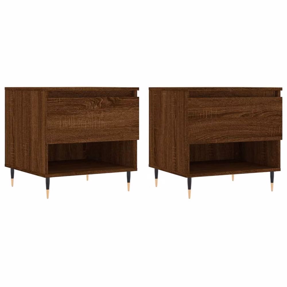 Berkfield Home Modern Coffee Table Set of 2, Brown Oak, W/D/H: 50 x 46 x 50 cm – 3