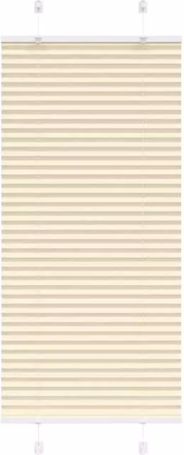 Berkfield Home Single Pleat Fabric Blind in Beige, W: 64.4 cm, H: 150 cm