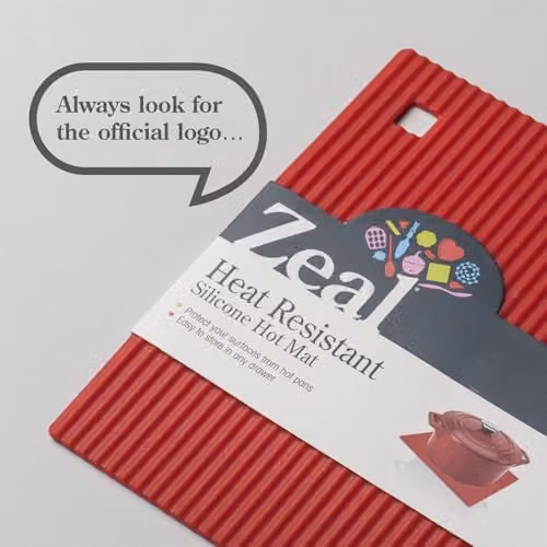 Zeal Silicone Square Hot Mat Trivet in Red, W/D/H: 18 x 18 x 0.4 cm – 6