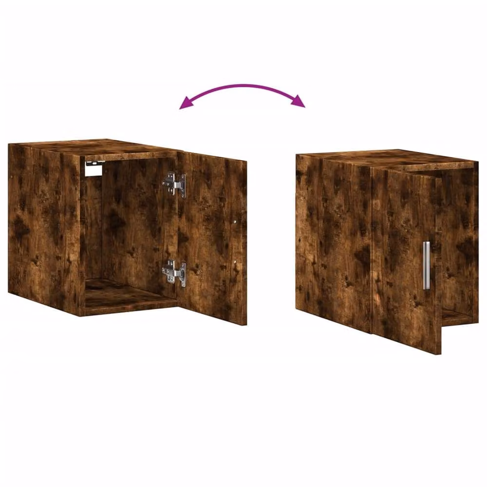 Berkfield Home Wall Mounted Smoked Oak Cabinet in Brown, W/D/H: 30 x 42.5 x 40 cm – 5