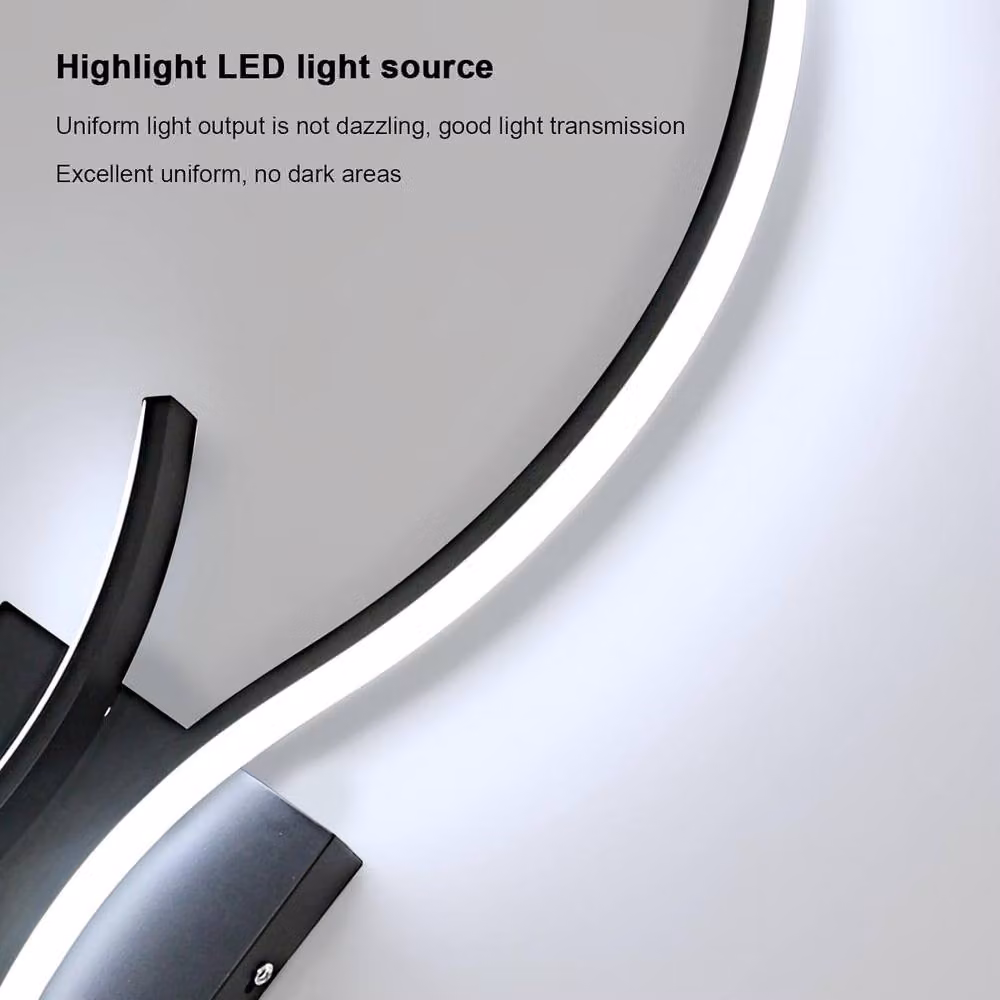 COMELY Modern Black LED Indoor Wall Light with Cool White COB Light, W: 80 cm – 4