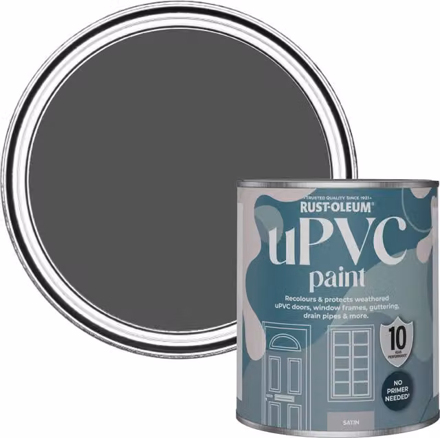 Rust-Oleum UPVC Paint in Satin Finish, Grey, 0.75 l