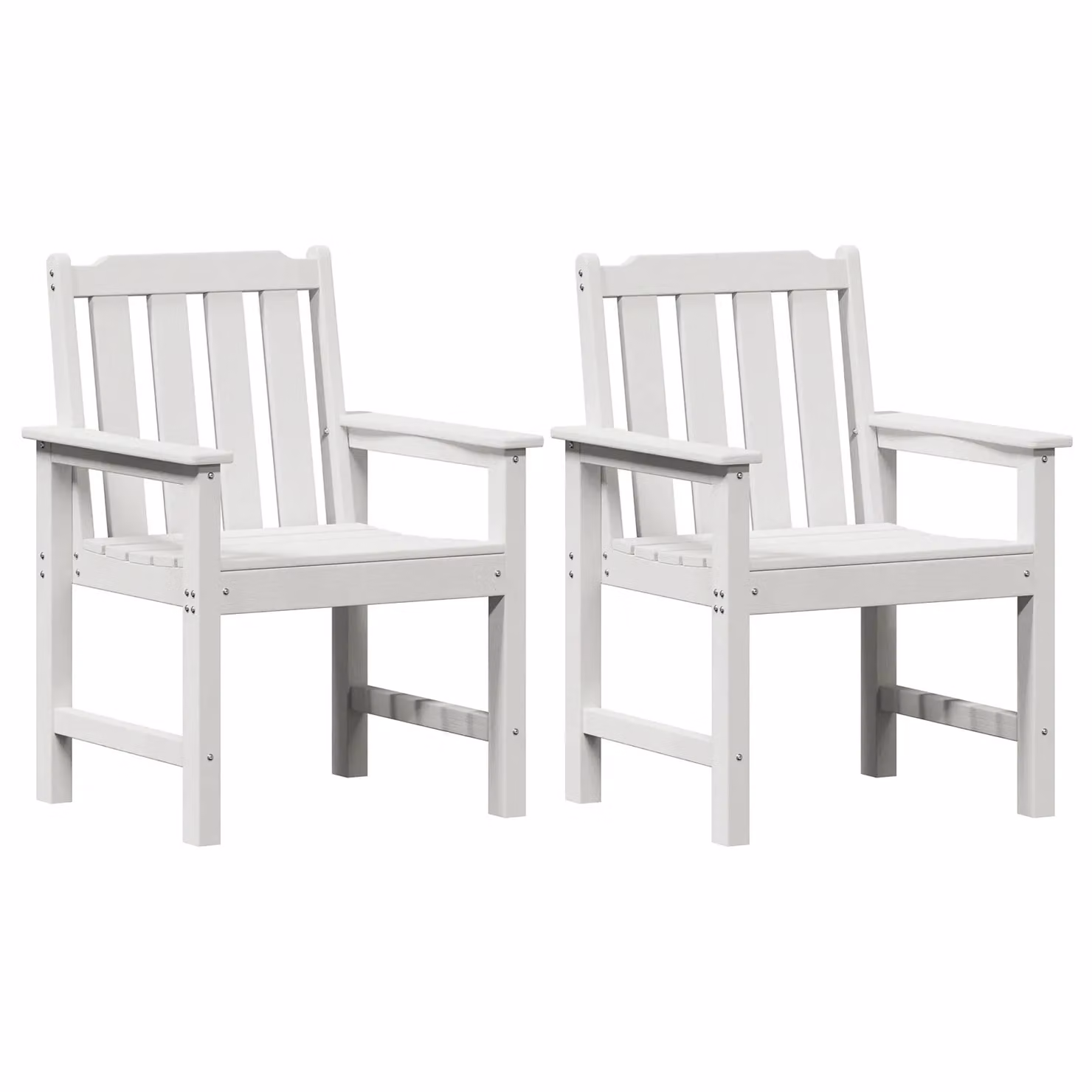 Berkfield Home Modern White HDPE Garden Dining Chairs, Set of 2 – 2