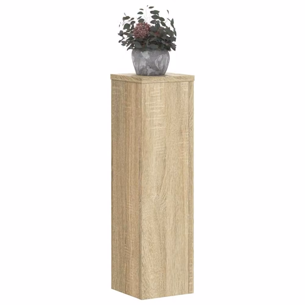 Berkfield Home Set of 2 Modern Wall Mounted Plant Stands in Sonoma Oak, Brown, W/D/H: 17 x 17 x 60 cm – 2