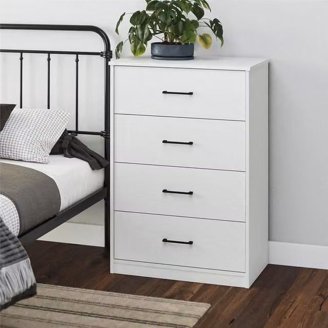 BrEZ Build Pearce 4-Drawer Dresser in White