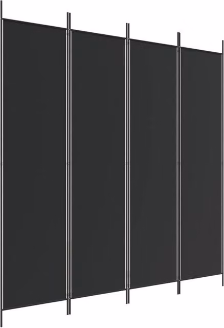 Berkfield Home 4-Panel Fabric Room Divider in Black, W/H: 200 x 200 cm – 1