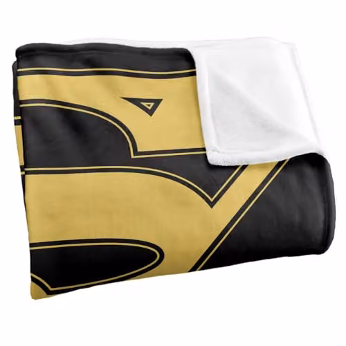 Warner Bros. Superman Gold and Black Shield Silky Touch Super Soft Fleece Throw Blanket W: 152 cm, D: 127 cm – 2