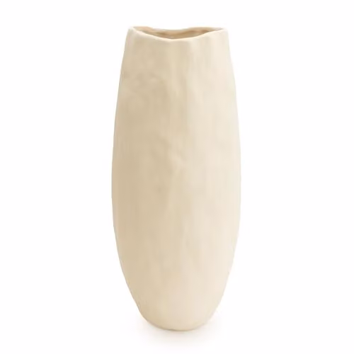 Garden Greatness Ceramic Tabletop Wave Top Vase in Beige and Multicolour, Height: 36 cm