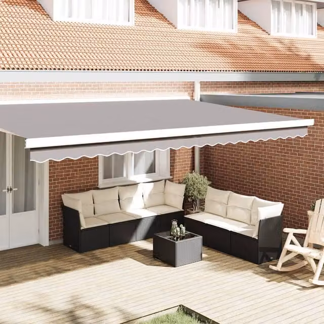 Berkfield Home Awning Valance for 5 m Frame, Light Grey, W: 4.8 m, H: 0.2 m
