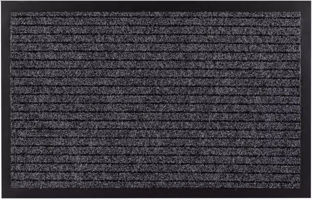 RugsX Dura 2868 Striped Polypropylene Doormat in Grey, W/D/H: 60 x 40 x 0.8 cm – 1