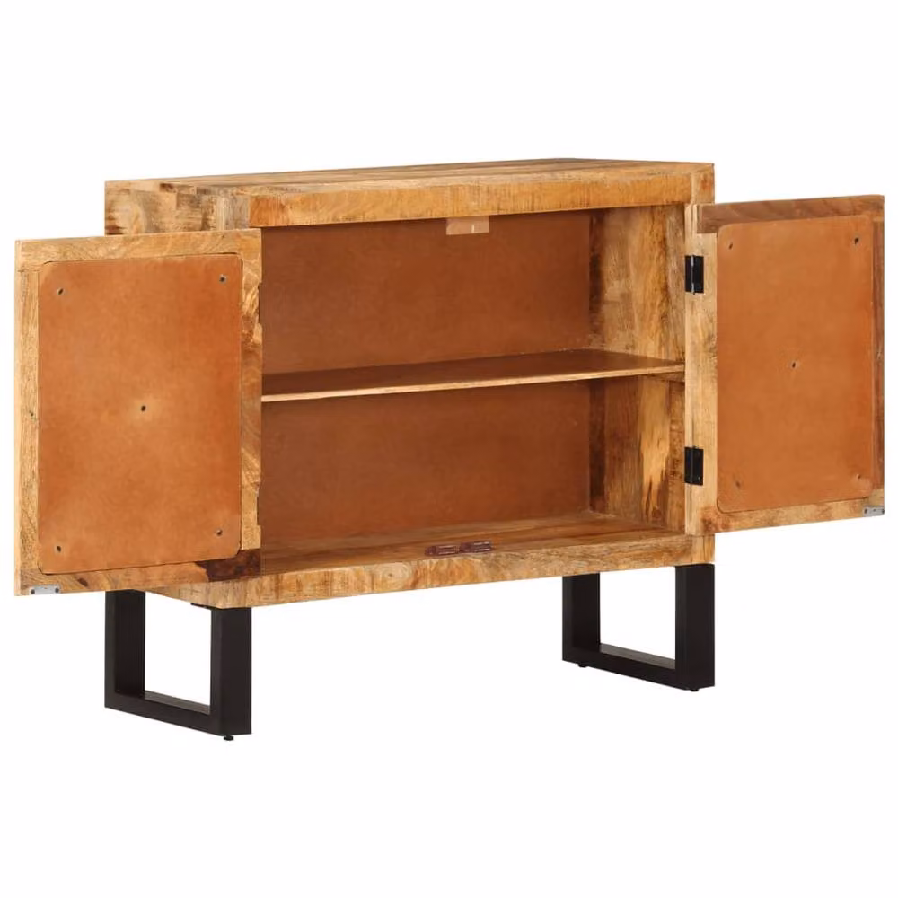 Berkfield Home Industrial Mango Wood and Metal Sideboard in Brown, W/D/H: 80 x 30 x 71 cm – 2