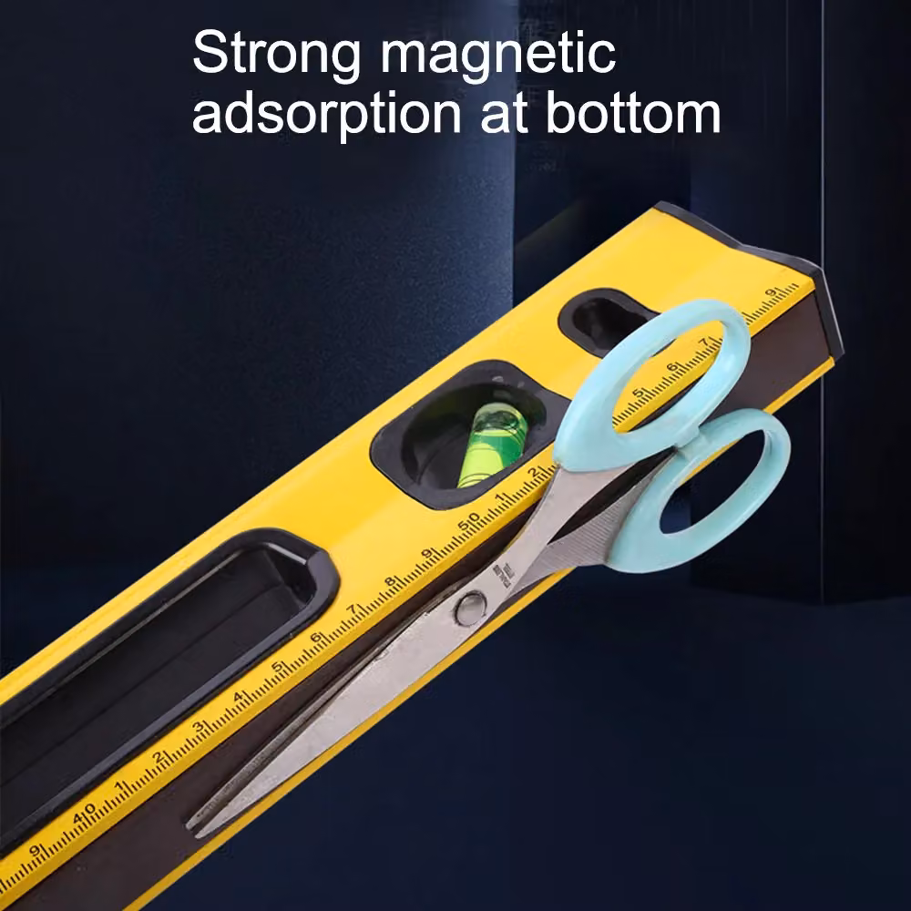Hinsinc Magnetic 3 Piece Builders Spirit Level Set in Yellow, Lengths: 300 mm, 600 mm, 1000 mm – 3