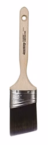 Arroworthy Classic Semi-Oval Angled Nylyn 2.5 inch Long Handle Paint Brush with Synthetic Polyester Bristles