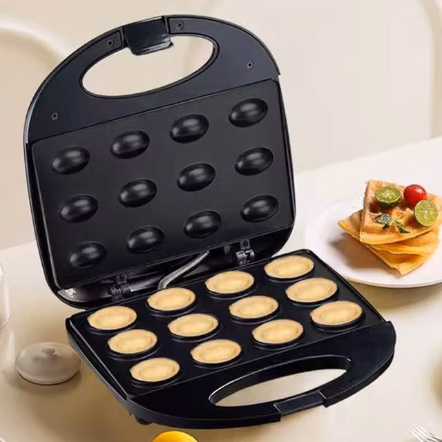 Ventryn 750W Electric Walnut Cake Maker with Non-Stick Nut Waffle Mould in Black – 1