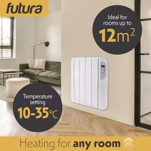 Futura 1000W White Wall Mounted Convector Electric Panel Heater with Timer and Frost Protection – 4