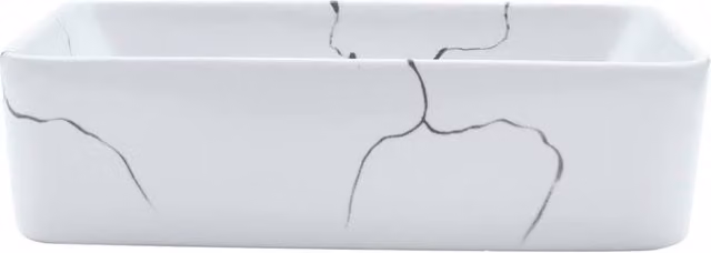 Berkfield Home White Rectangular Ceramic Countertop Basin W: 46 cm, D: 35.5 cm, H: 13 cm
