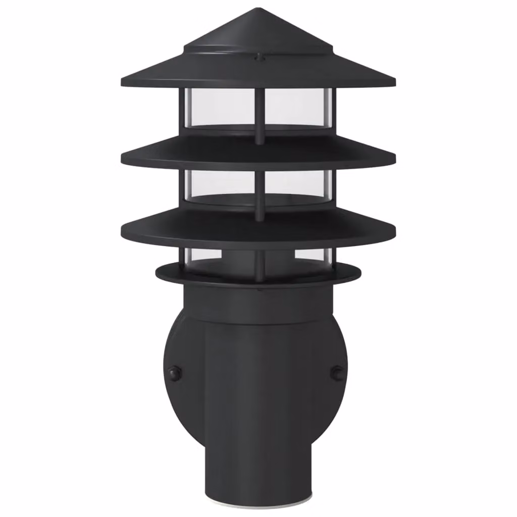 Berkfield Home Set of 2 Black Stainless Steel Modern Outdoor Wall Lights for Garden – 3