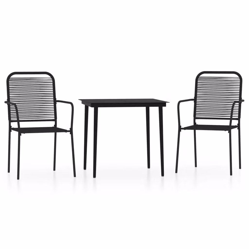 Berkfield Home 3 Piece Garden Dining Set in Black – 2