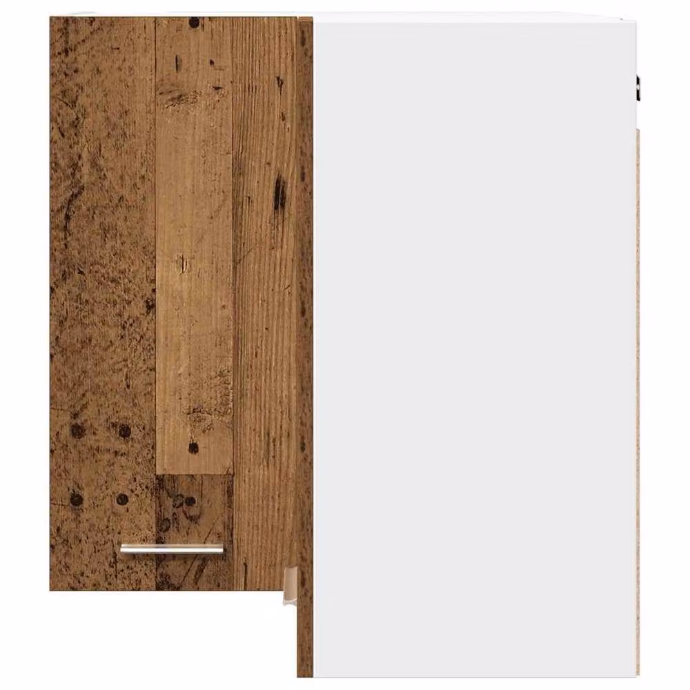 Berkfield Home Lyon Wall Mounted Corner Cabinet in Old Wood Brown, W/D/H: 57 x 57 x 60 cm – 3