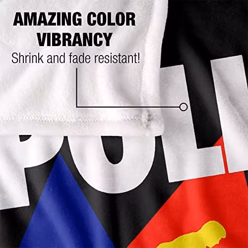 LOGOVISION Silky Touch Super Soft Fleece Throw Blanket in White and Multicolour, W/D/H: 152 x 127 cm – 2