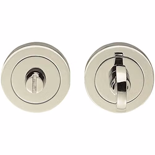 Loops Thumbturn Lock and Release Handle with Bevelled Edged Rose in Polished Nickel Silver