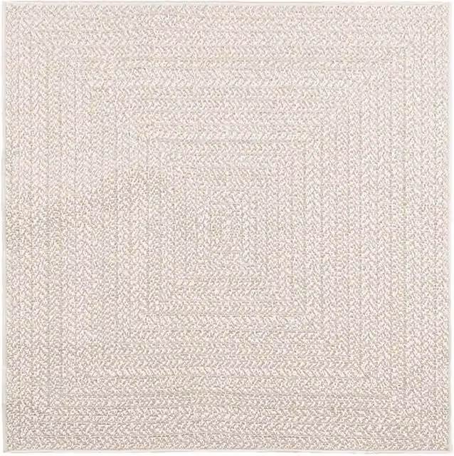 Berkfield Home ZIZUR Jute Look Indoor and Outdoor Rug, Beige, W/D: 120 x 120 cm – 1