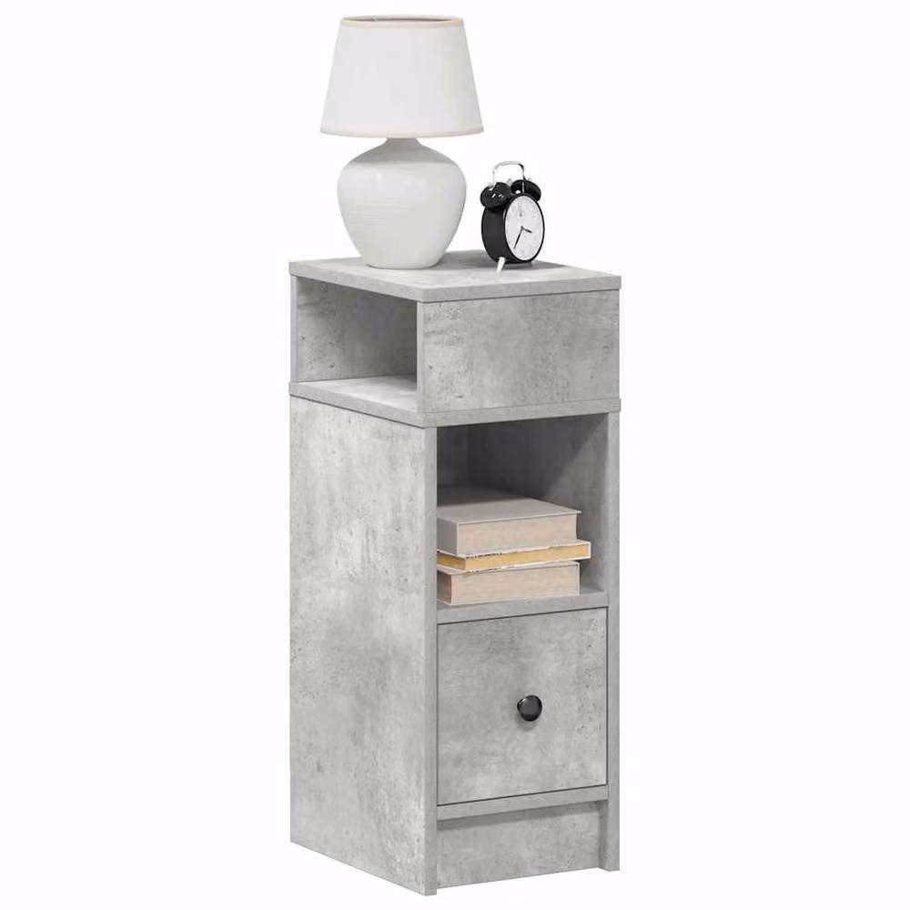 Berkfield Home Durable Bedside Cabinet with Drawer in Concrete Grey, W/D/H: 25 x 31 x 66 cm – 2