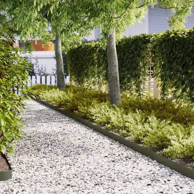 Berkfield Home Plastic Lawn Edgings, 20 Pieces, Olive Green, W: 100 cm, D: 0.5 cm, H: 15 cm – 1